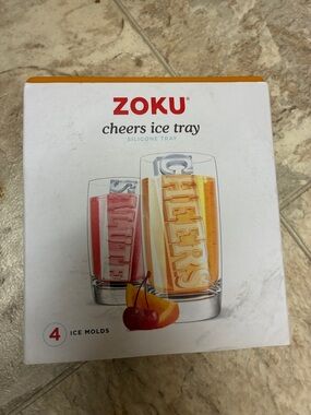 Zoku Cheers Silicone Ice Tray - Orange and Red Ice Molds